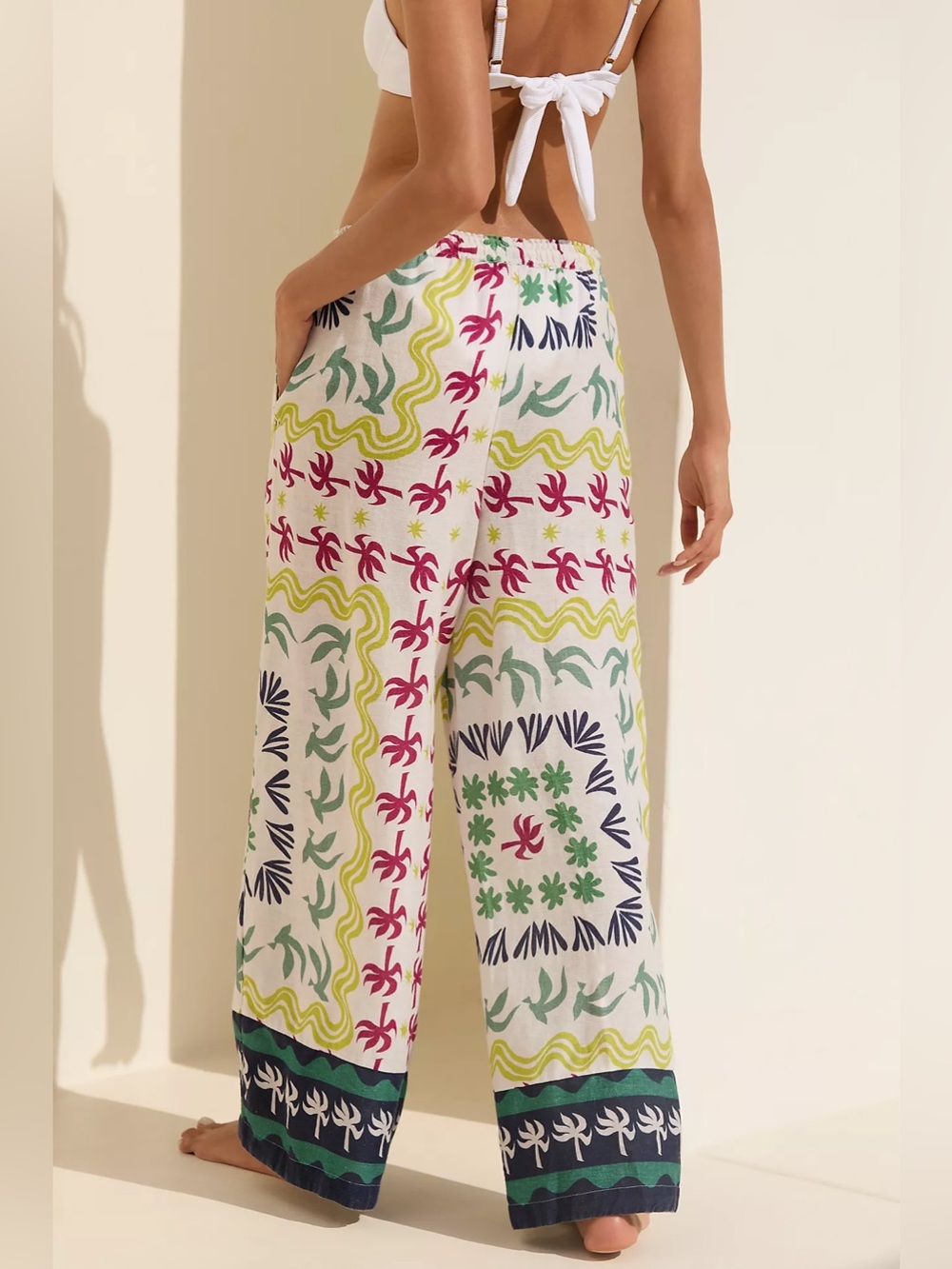 Daniella Manini X Celandine Linen Blend Pants Anthropologie 2X - Picture 2 of 6